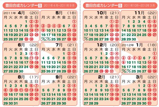 豊田合成カレンダー2011年度